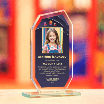Kişiye Özel Resimli Artık Okuyorum Kristal Plaket