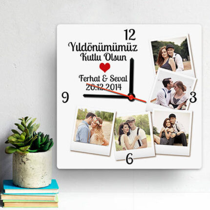 Yıldönümümüz Kutlu Olsun Kare Duvar Saati