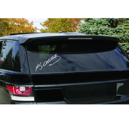 Kemal Atatürk İmzası Araba Oto Sticker 20 cm Beyaz Oto Motor Pc Etiket