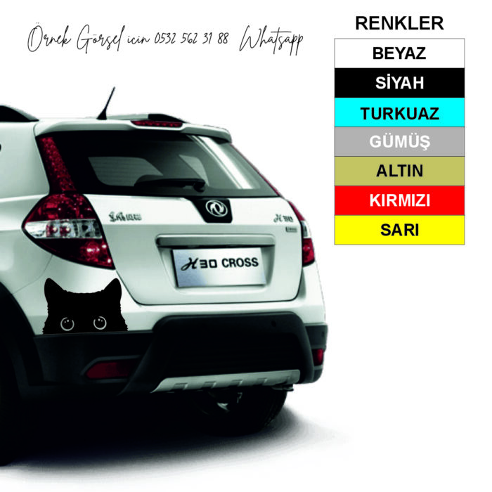 Kedi Sticker Araç Motor Etiketi