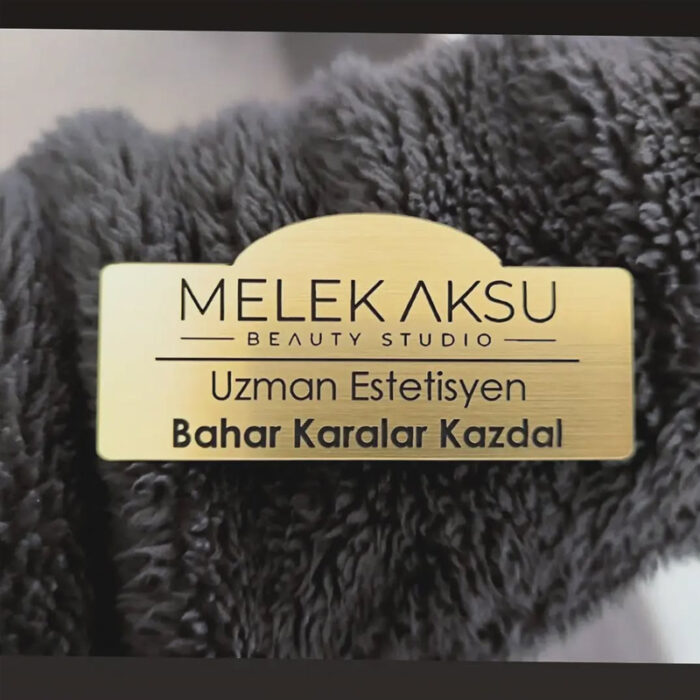 Altın Gold Personel Yaka İsimlik Kartı Cafe Restorant Güzellik Salonları