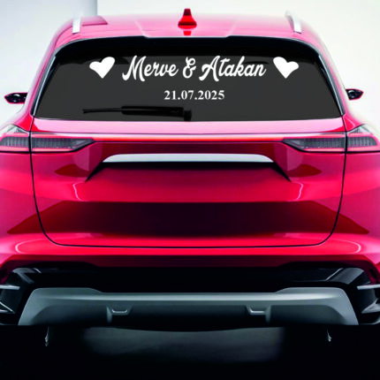Gelin Arabası Sticker Arka Cam