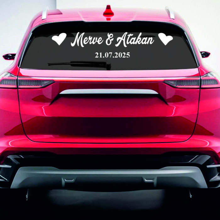 Gelin Arabası Sticker Arka Cam