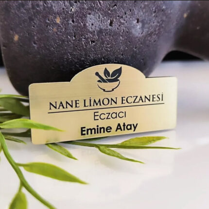 Altın Gold Personel Yaka İsimlik Kartı Cafe Restorant Güzellik Salonları