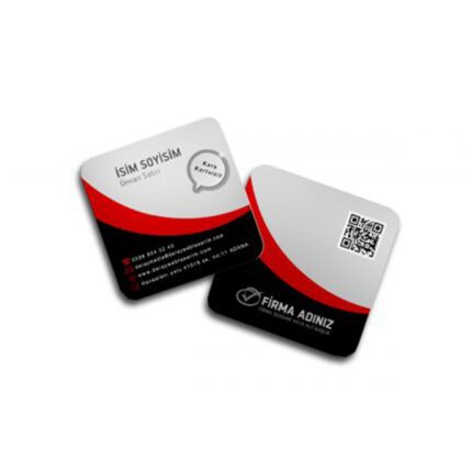 Kare Kartvizit Oval Kesim 350 grm Kuşe Laklı