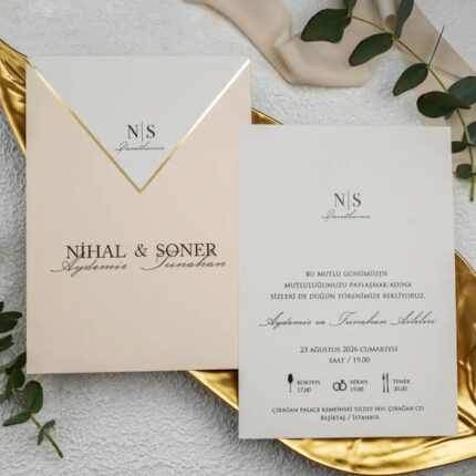 Zarflı Düğün Davetiyesi 100 Adet