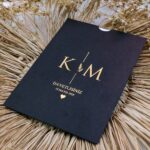 Siyah yaldız baskılı davetiye