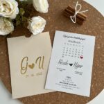 Takvimli düğün davetiyesi