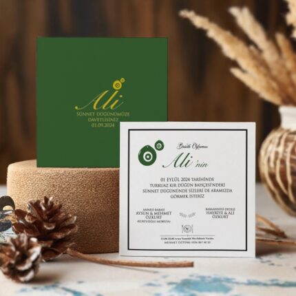 Nazar boncuklu sünnet davetiyesi