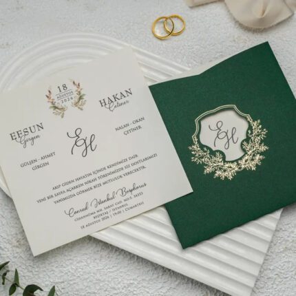 Zarflı Düğün Davetiyesi 100 Adet Ekonom 9283