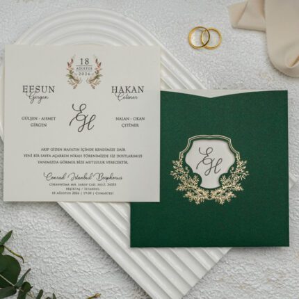 Zarflı Düğün Davetiyesi 100 Adet Ekonom 9283