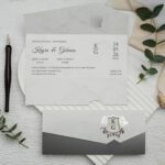 100 Adet Lüks Katlamalı Düğün Davetiyesi Ekonom 9312