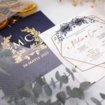 Lacivert kare davetiye