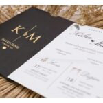 Siyah yaldız baskılı davetiye