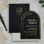 Erdem Davetiye 9373 - Modern ve Şık Düğün Davetiyesi