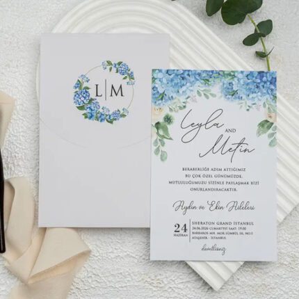 Erdem Davetiye 9327 - Modern ve Şık Düğün Davetiyesi