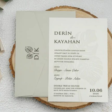 Erdem Davetiye 9269 - Özel Tasarım Premium Düğün Davetiyesi