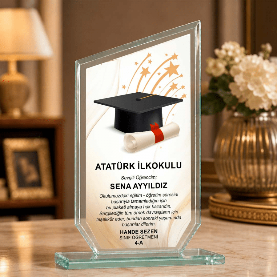 Kişiye Özel Mezuniyet Temalı Kristal Pleksiglas Plaket Kişiye Özel Mezuniyet Temalı Kristal Pleksiglas Plaket