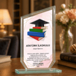 Kişiye Özel Asimetrik Kristal Mezuniyet Plaketi