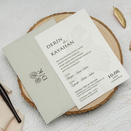Erdem Davetiye 9269 - Özel Tasarım Premium Düğün Davetiyesi