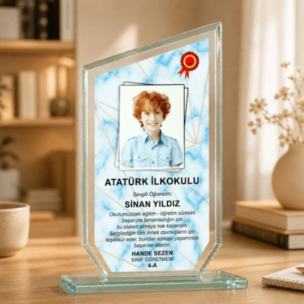 kristal mezuniyet plaketi